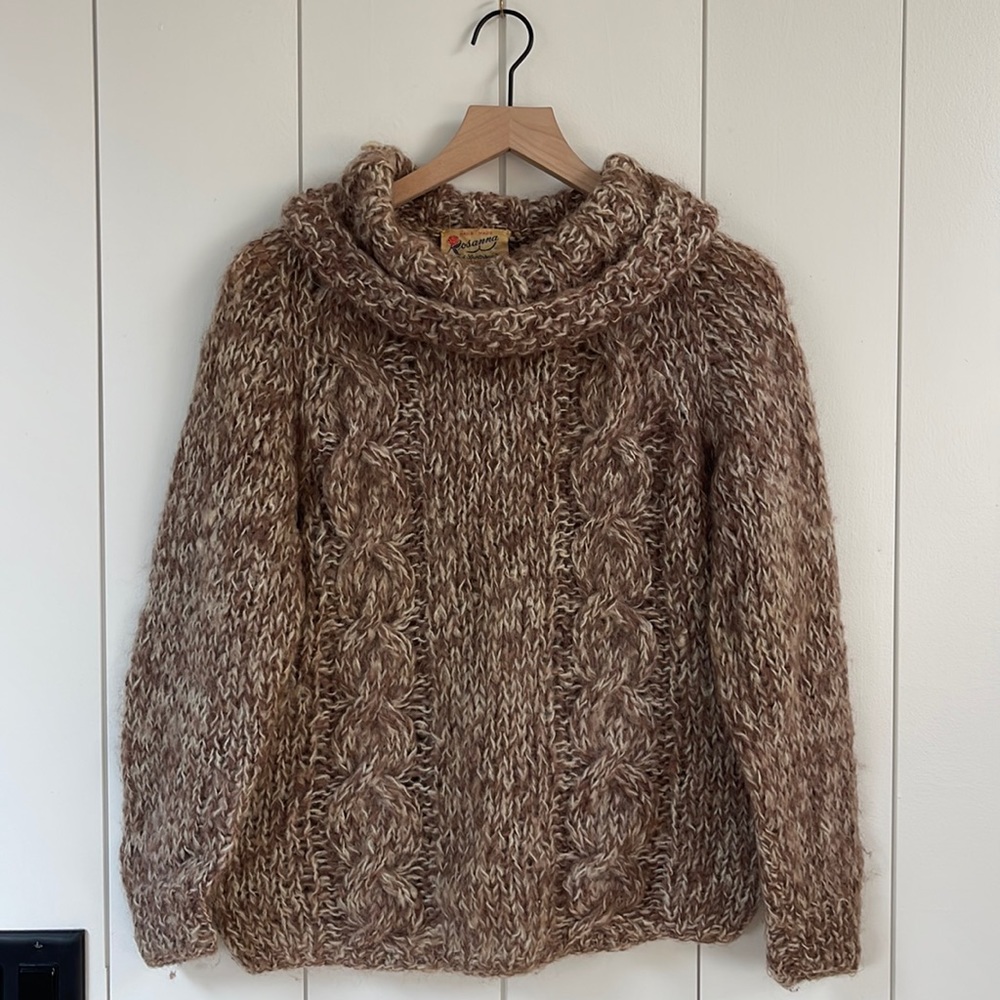 Vintage Hand Made Rosanna knitted turtleneck mohair wool Italy